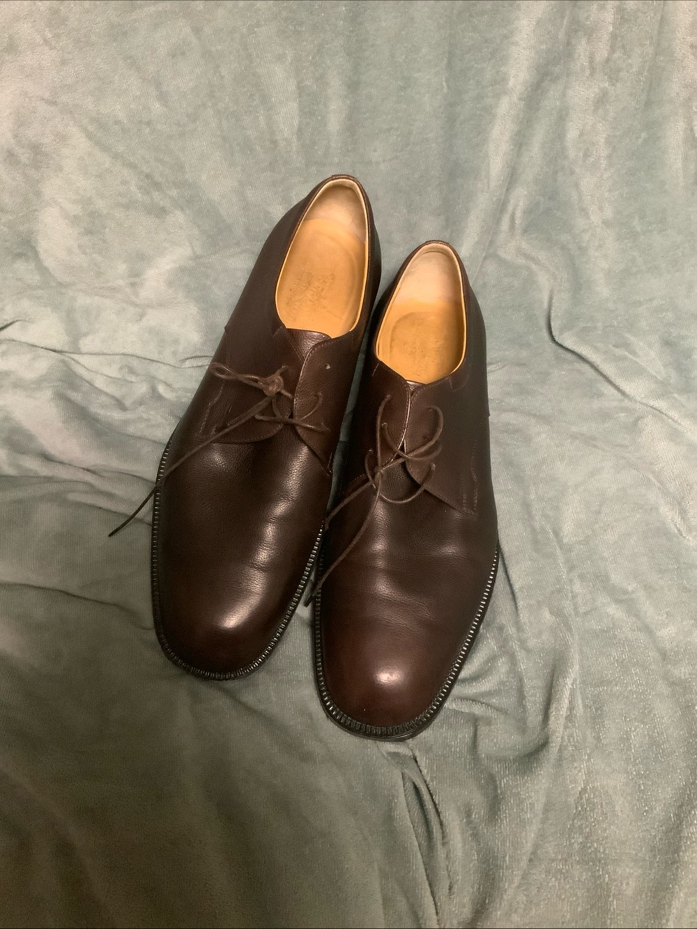 Salvatore Ferragamo Men’s oxfords comfy sole pebble leather Shoes. Sz. 13 E.
